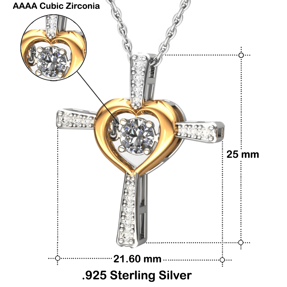 Mom Necklace To My Amazing Mom I Will Love You Forever Cross Dancing Necklace
